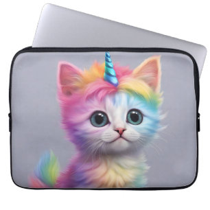 Rainbow Unicorn Kitten Laptop Fodral