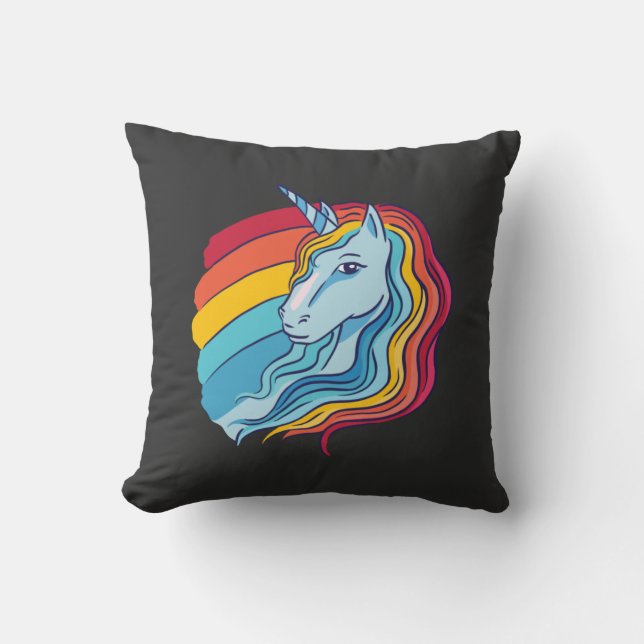 Rainbow Unicorn Kudde (Framsida)