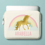 Rainbow Unicorn Laptop Fodral<br><div class="desc">Guld Rainbow Unicorn-personlig design.</div>