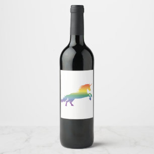 Rainbow Unicorn lgbt Vinflaska Etikett