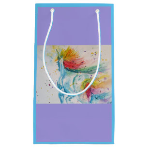 Rainbow Unicorn Lilac Watercolor Gift-flagga