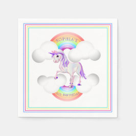Rainbow Unicorn Magic Cute Birthday Pappersservett