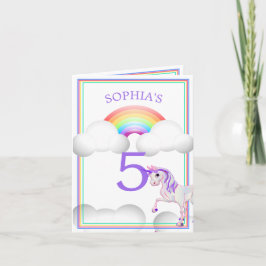 Rainbow Unicorn Magic Cute Personal Age Birthday Inbjudan