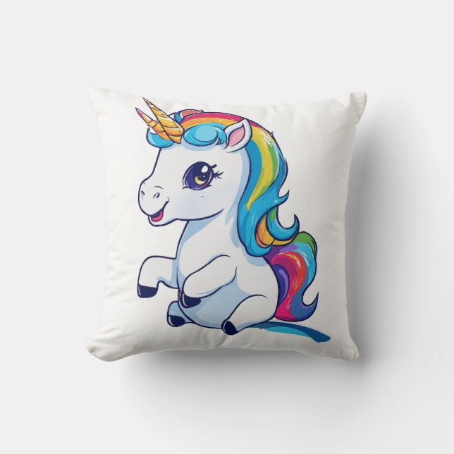 Rainbow Unicorn Magic Dekorativ kudde (Framsida)