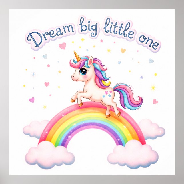 Rainbow Unicorn, Magic Kids Room Poster (Framsidan)