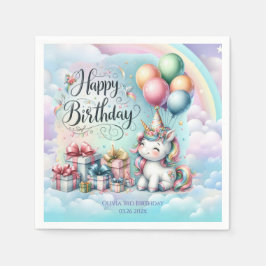 Rainbow Unicorn Magic Moment Girl Birthday Pappersservett