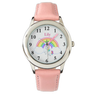 Rainbow Unicorn med Namn Girls Watch Armbandsur