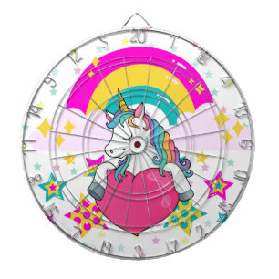 Rainbow Unicorn med Stars Darttavla