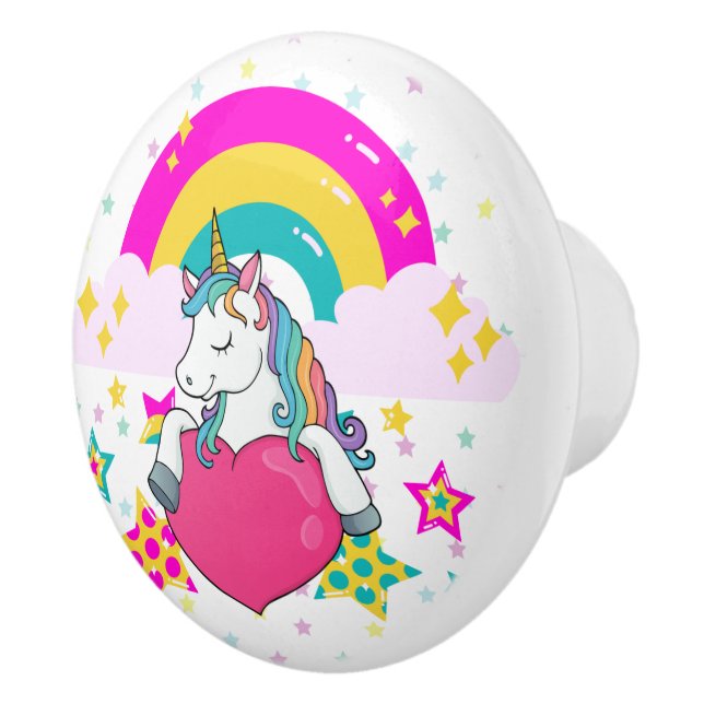 Rainbow Unicorn med Stars Knopp (Höger)