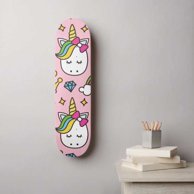 Rainbow unicorn mini skateboard bräda 18,5 cm (Väggkonst)