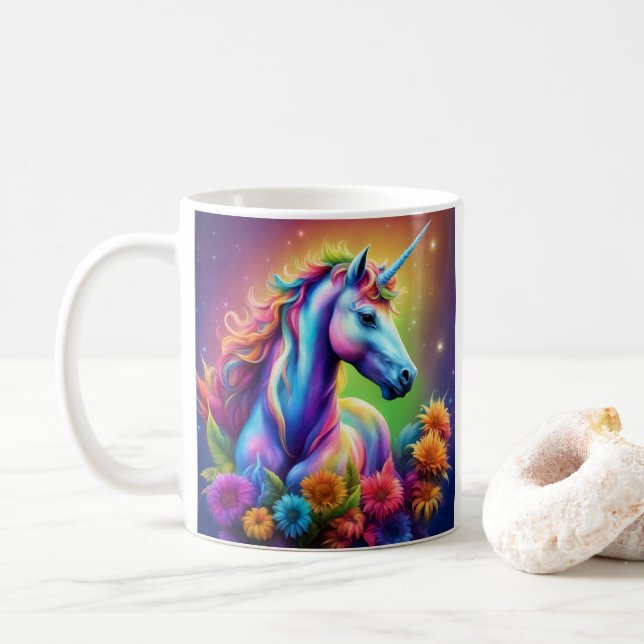 Rainbow Unicorn Mugg (Med munk)