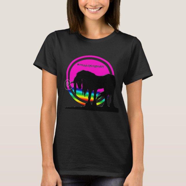 Rainbow Unicorn (#noadultingToday) T Shirt (Framsida)