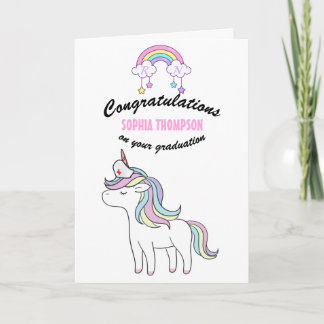 Rainbow Unicorn Nurse Studenten Grattisar Kort