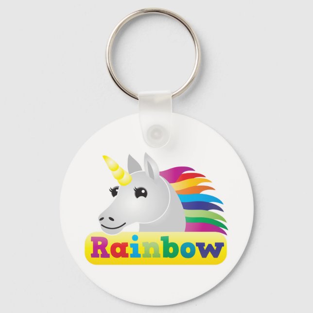 Rainbow Unicorn Nyckelring (Framsida)