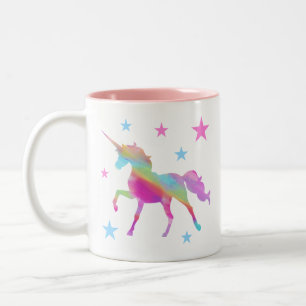 Rainbow Unicorn och Stars Mugg