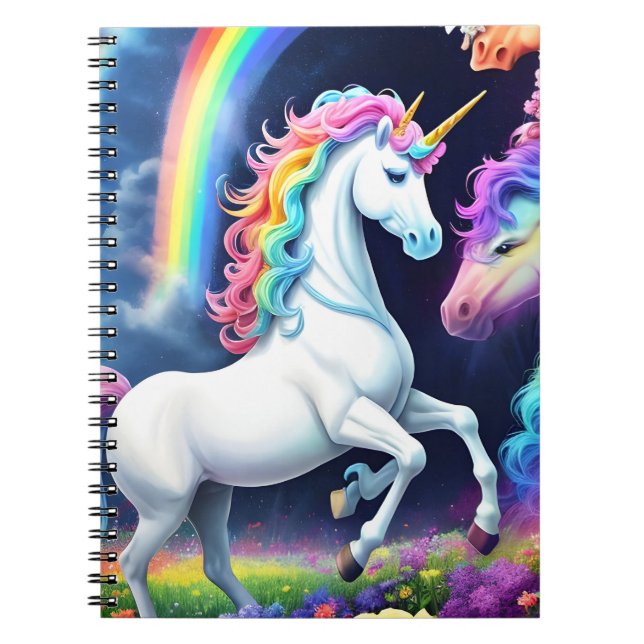 Rainbow Unicorn One Anteckningsbok (Framsidan)