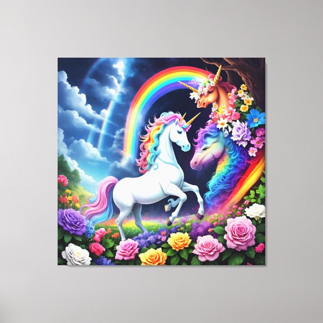 Rainbow Unicorn One Canvastryck (Framsida)