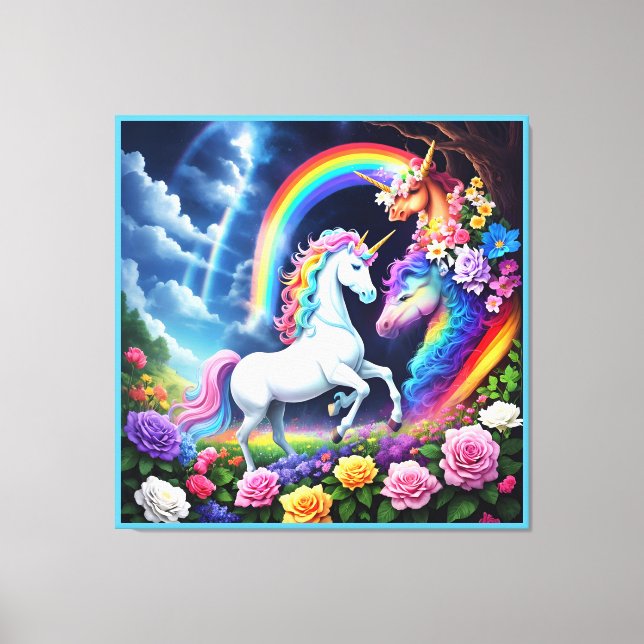 Rainbow Unicorn One Canvastryck (Framsida)