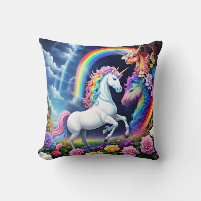 Rainbow Unicorn One Kudde (Framsida)