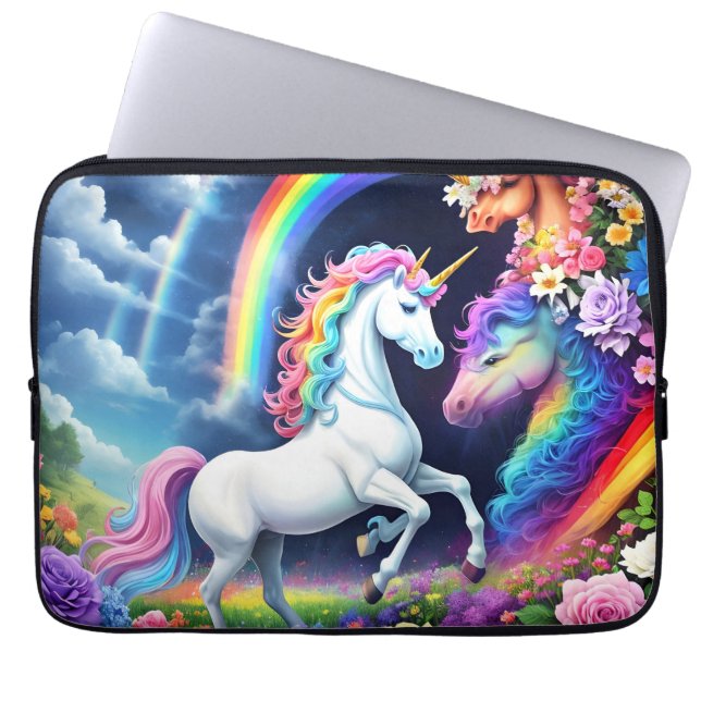 Rainbow Unicorn One Laptop Fodral (Framsidan)