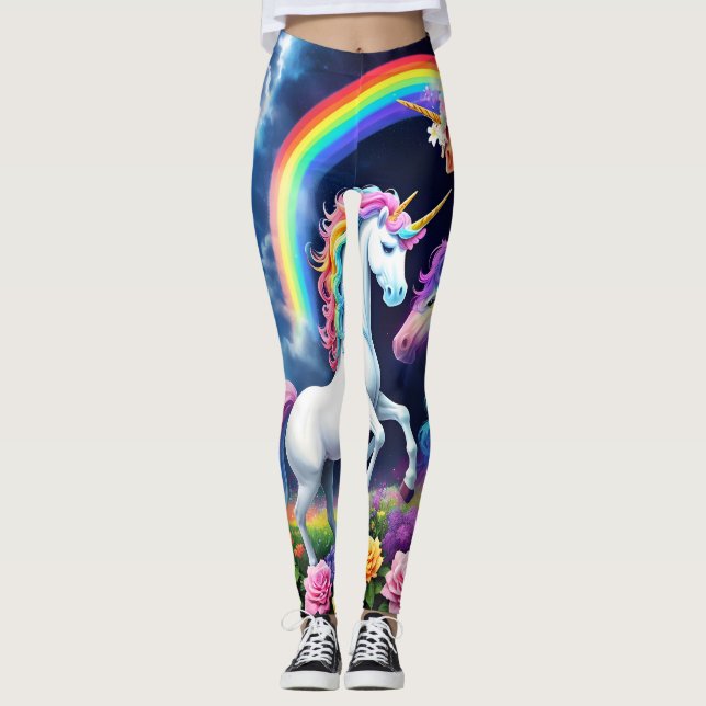 Rainbow Unicorn One Leggings (Framsida)