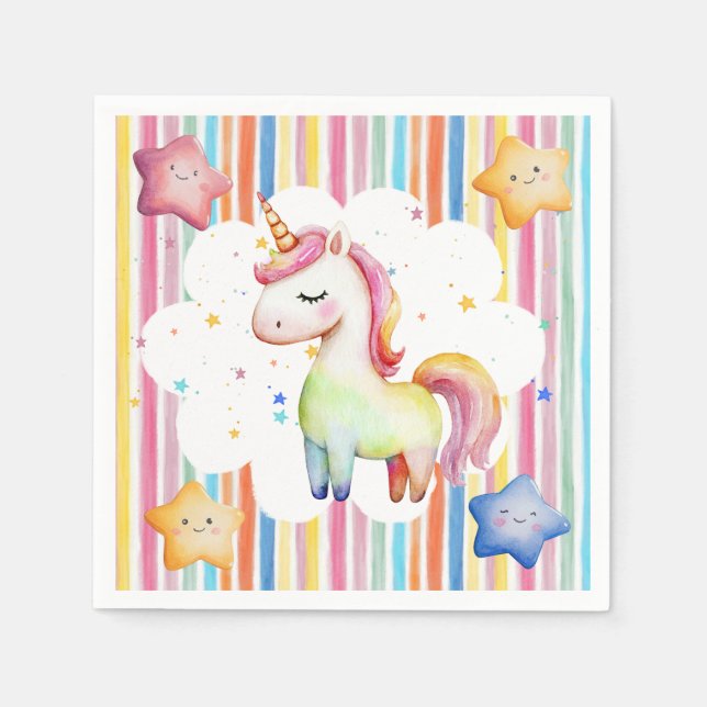 Rainbow Unicorn Pappersservett (Framsidan)