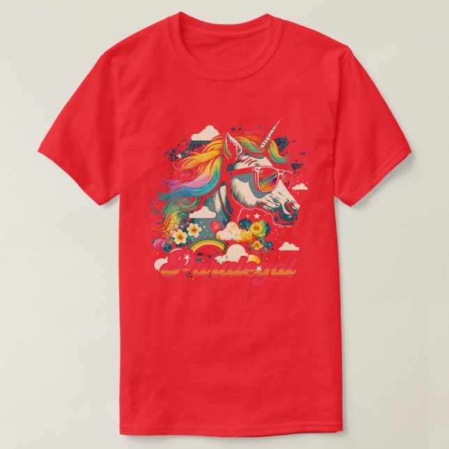 Rainbow Unicorn Paralegal T Shirt (Design framsida)