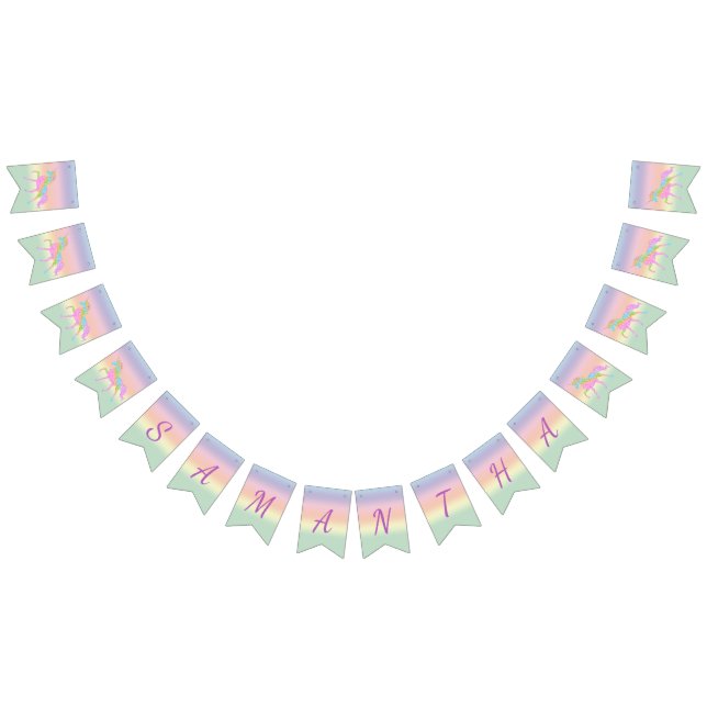 Rainbow Unicorn Party Bunting Banner Vimplar (Alla)