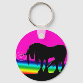 Rainbow Unicorn Party Nyckelring