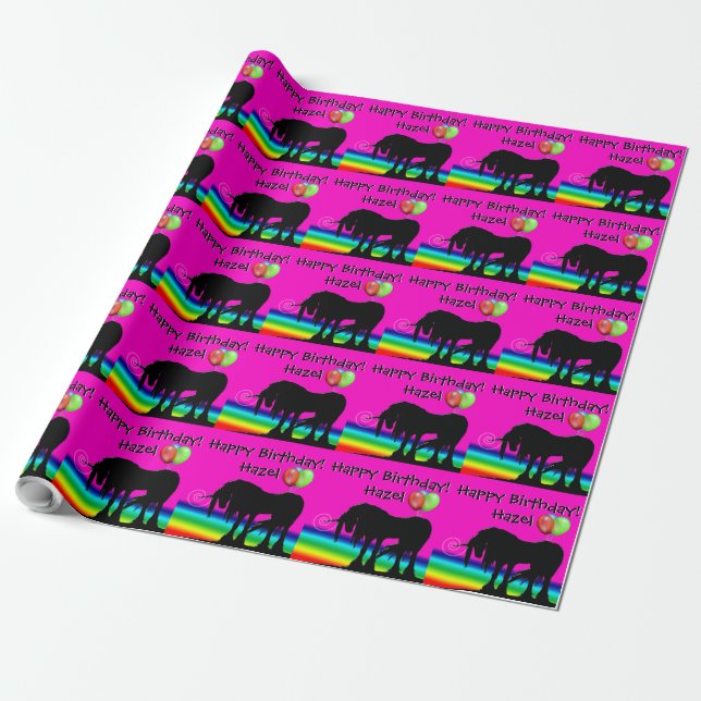 Rainbow Unicorn Party Presentpapper (Utrullad)
