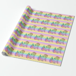Rainbow Unicorn Pastel Stripe Presentpapper