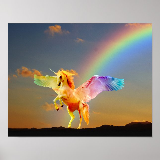 Rainbow unicorn pegasus poster (Framsidan)