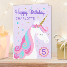 Rainbow Unicorn Personlig Age Lila Birthday