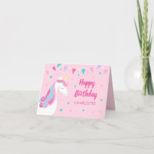Rainbow Unicorn Personlig Rosa Birthday