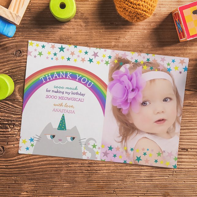 Rainbow Unicorn Photo Birthday Tack (Skapare uppladdad)