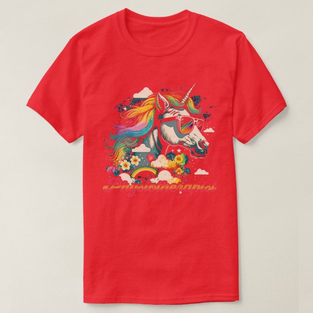 Rainbow Unicorn Physioterapist T Shirt (Design framsida)