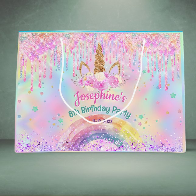 Rainbow Unicorn pink drips birthday  (Skapare uppladdad)