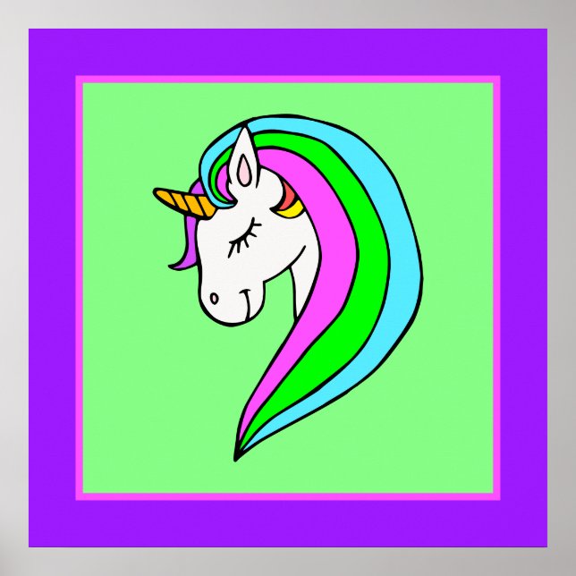 Rainbow Unicorn Poster (Framsidan)