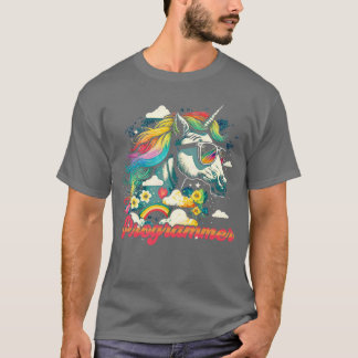Rainbow Unicorn Programmer T Shirt