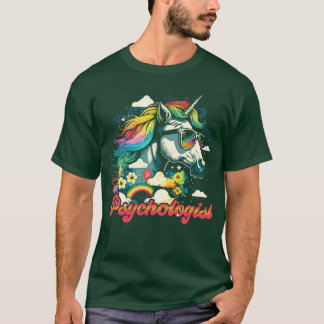 Rainbow Unicorn Psycholog T Shirt