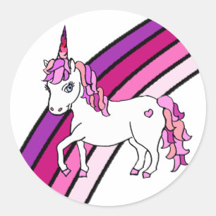 Rainbow Unicorn Runt Klistermärke