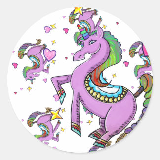 Rainbow Unicorn Runt Klistermärke