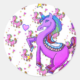 Rainbow Unicorn Runt Klistermärke