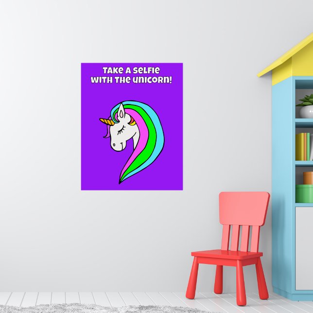 Rainbow Unicorn Selfie Station Poster (Barnkammare 1)