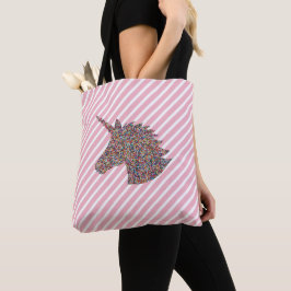 Rainbow Unicorn Silhouette Sprinkle Tote Bag Tygkasse