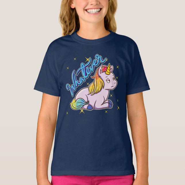 Rainbow Unicorn Spelar ingen roll Gag T Shirt (Framsida)