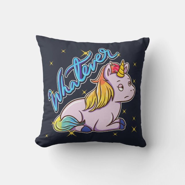 Rainbow Unicorn Spelar ingen roll Helgdag Kudde (Framsida)