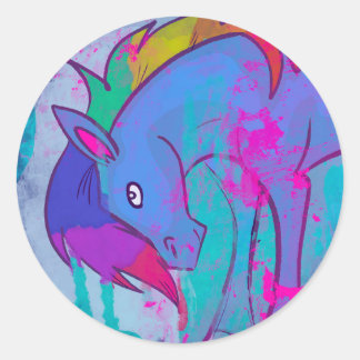 Rainbow Unicorn Sprinkles Stickers Runt Klistermärke
