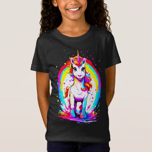 Rainbow unicorn t shirt (Framsida)