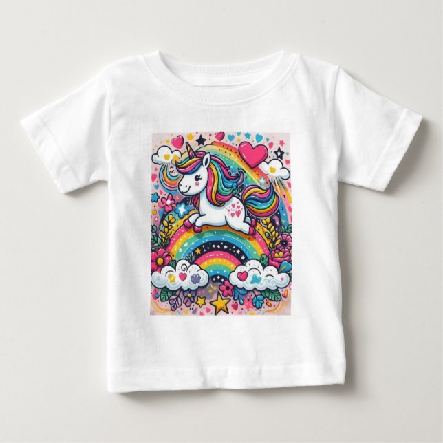 Rainbow Unicorn T Shirt (Framsida)
